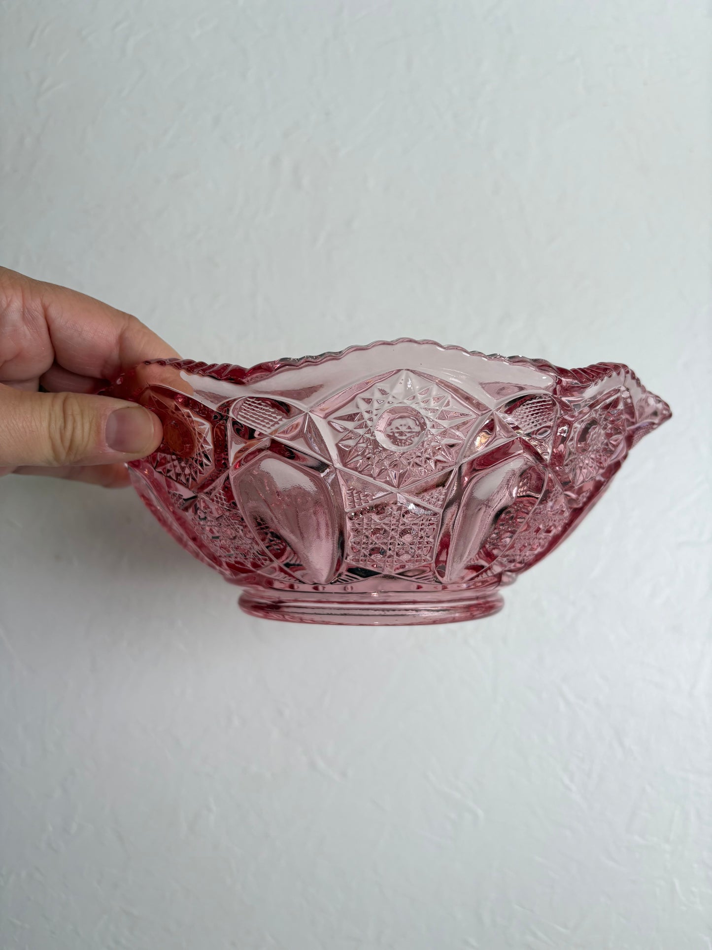 L.E. Smith Pink Glass Bowl
