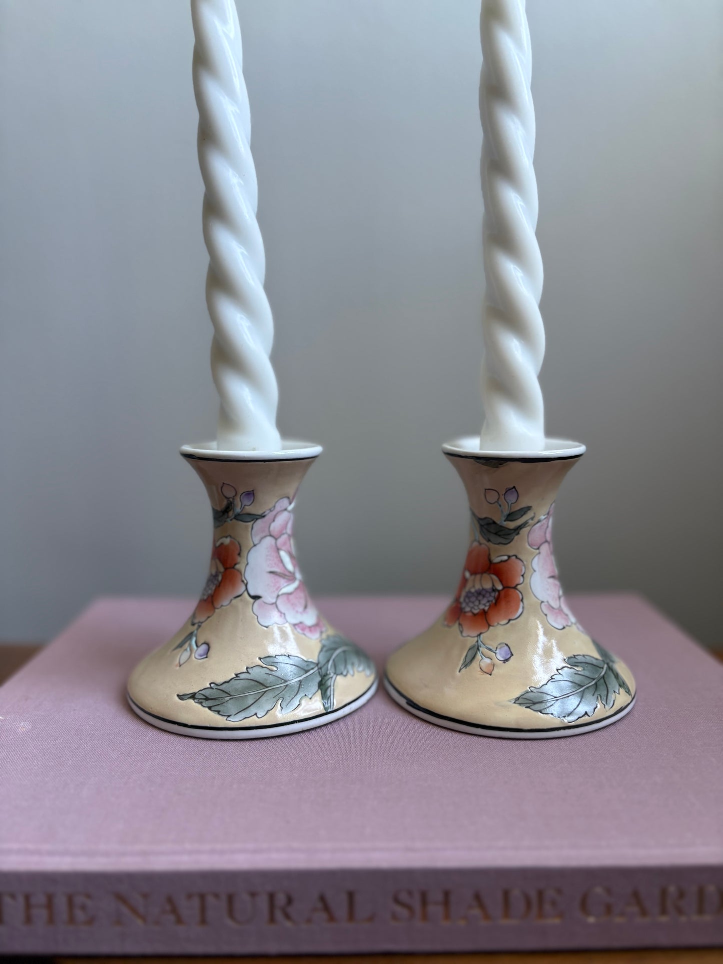 Floral Chinoiserie Candlesticks
