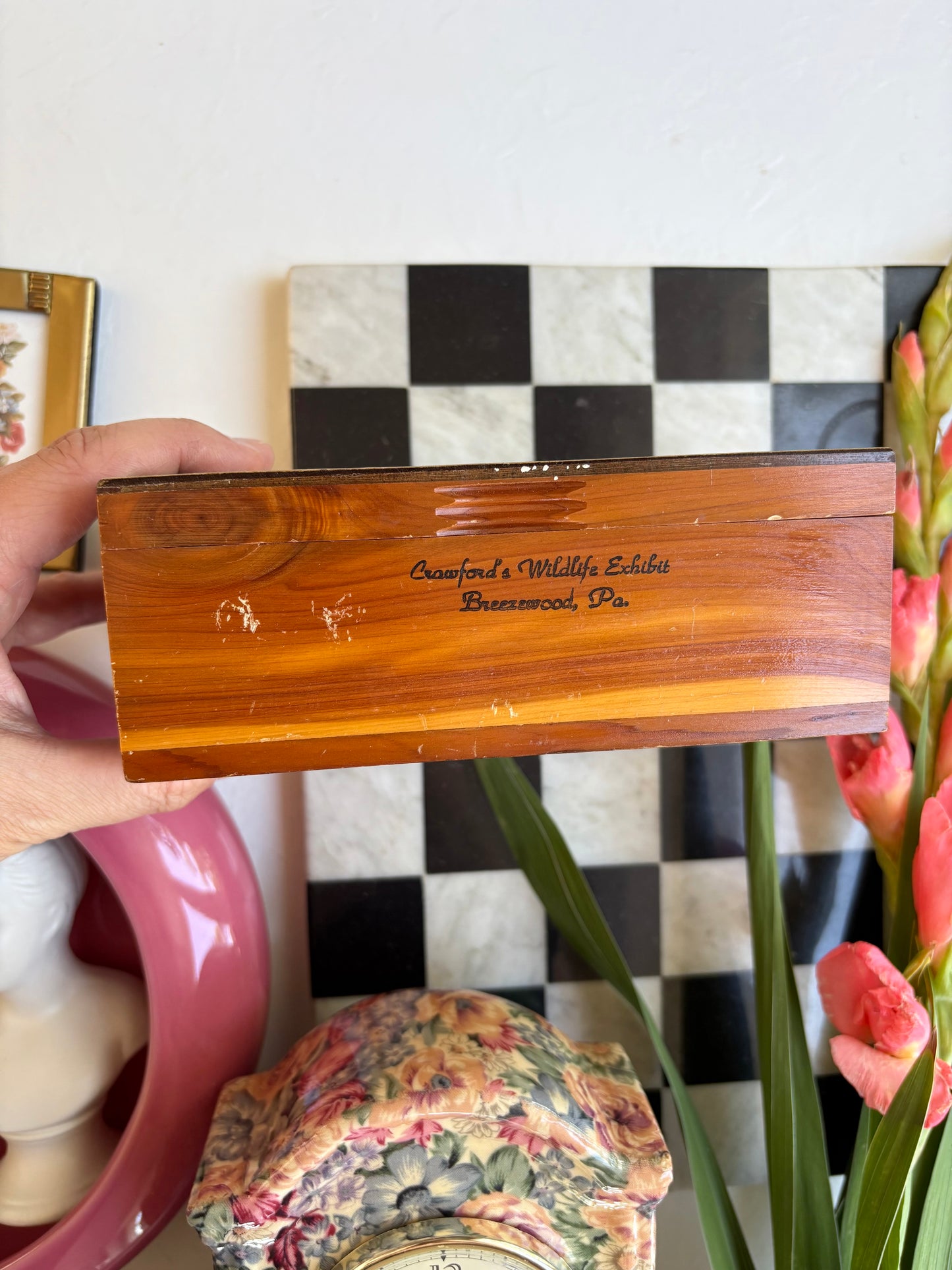 Wooden Trinket Box with Unicorn Motif