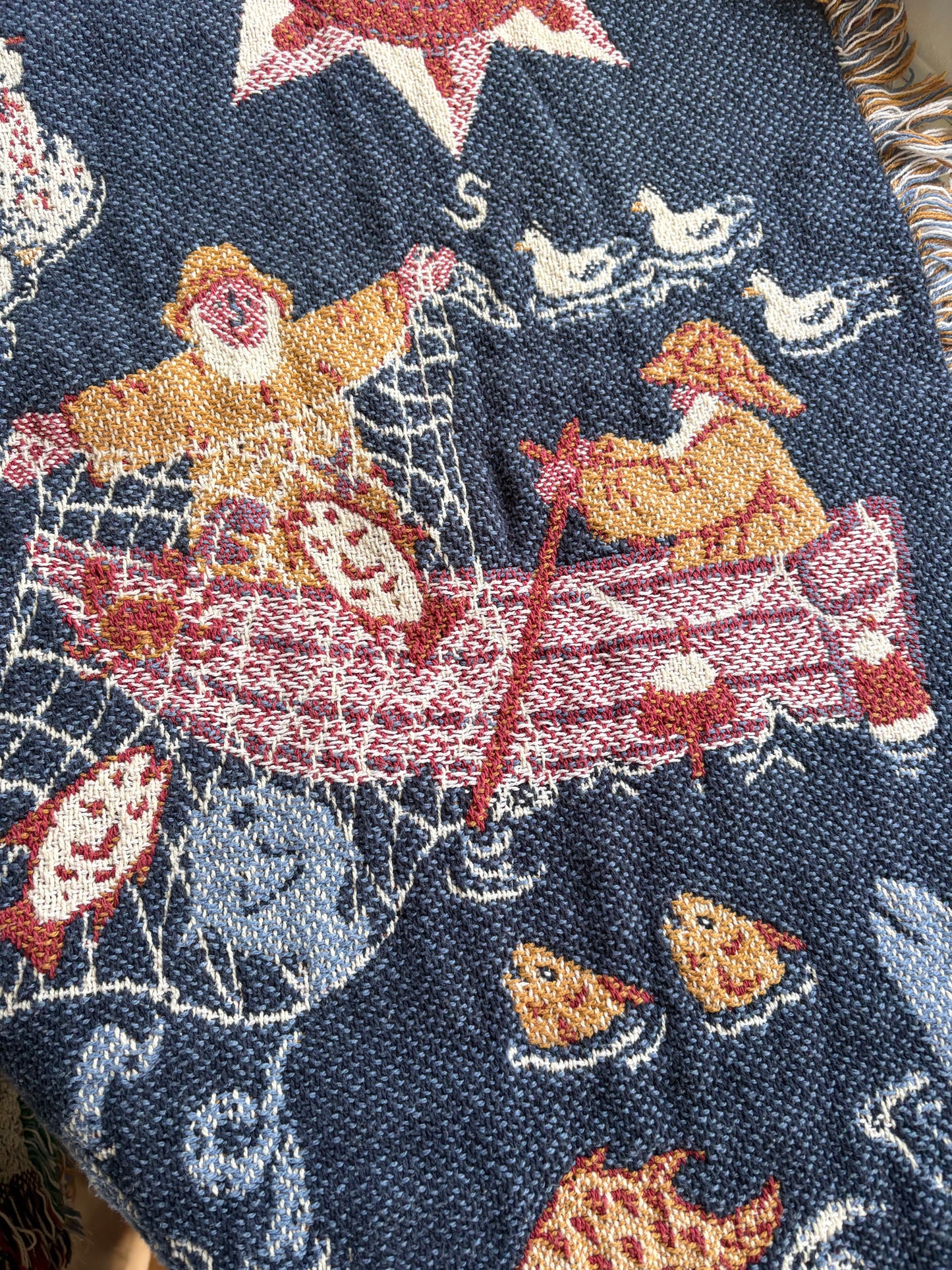 Woven Tapestry Throw Blanket Seaside