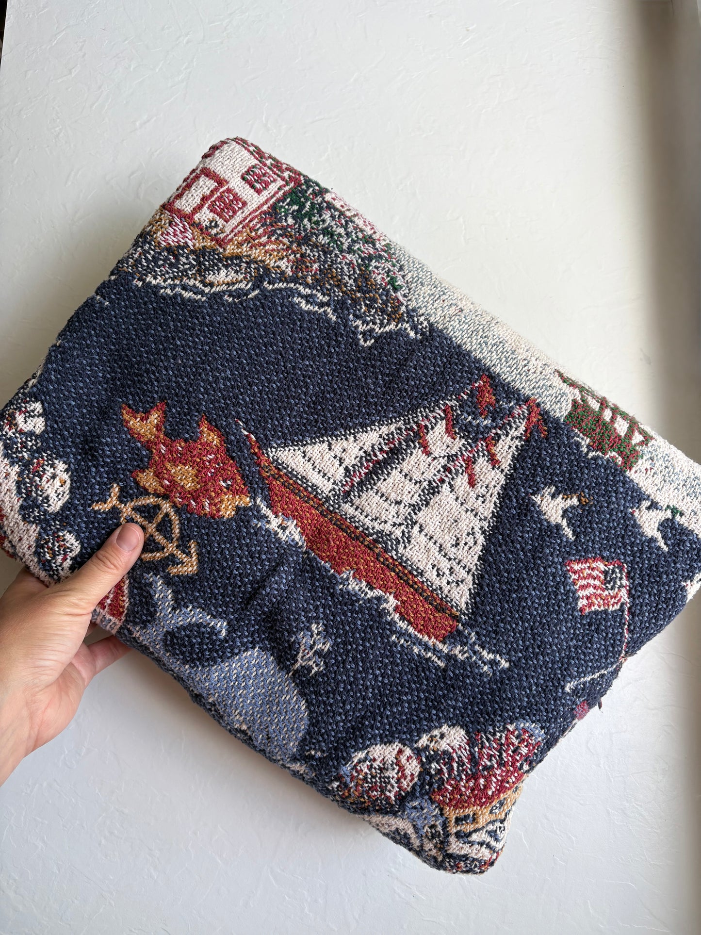 Woven Tapestry Throw Blanket Seaside