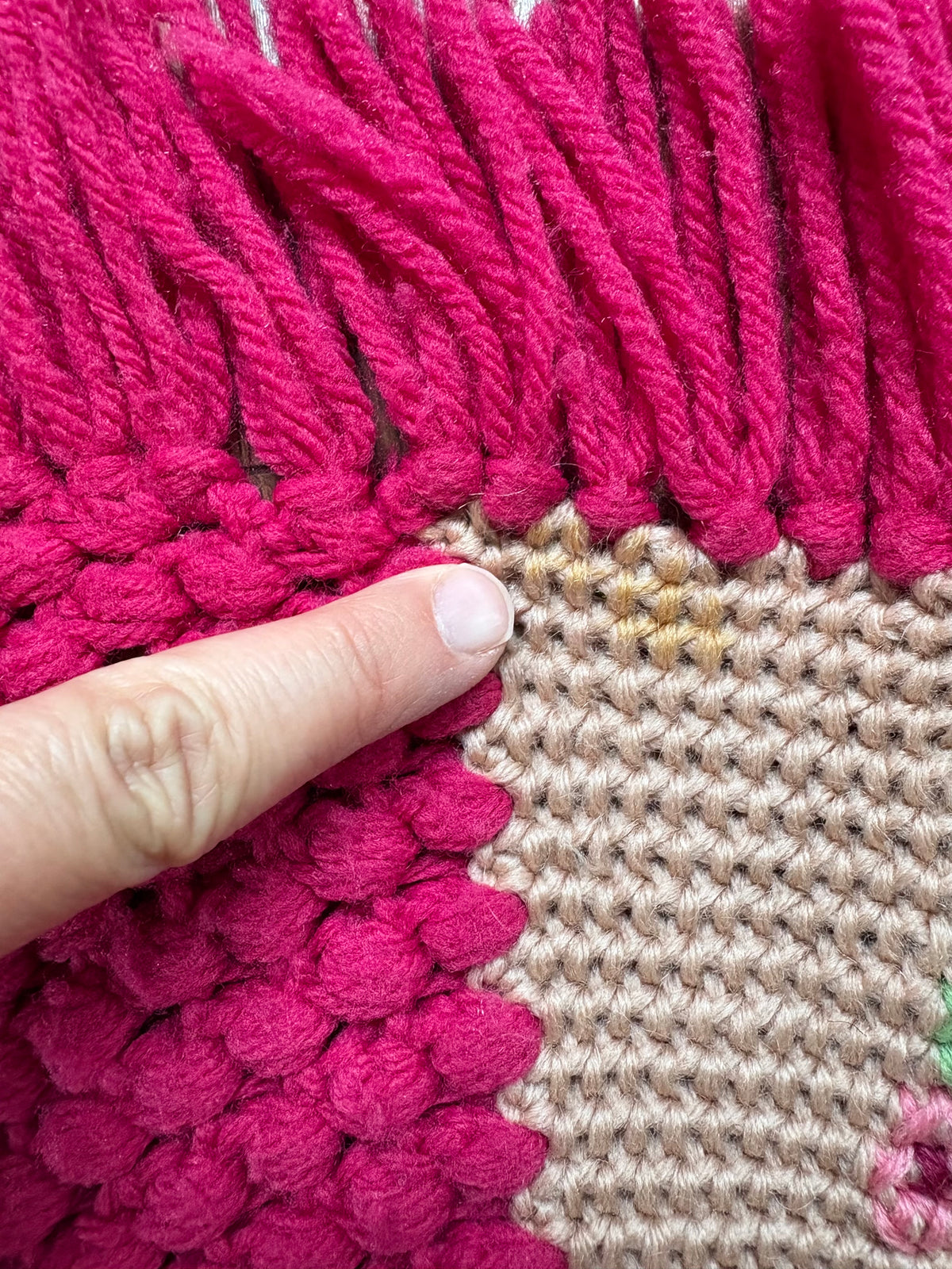 Floral Striped Handmade Afghan