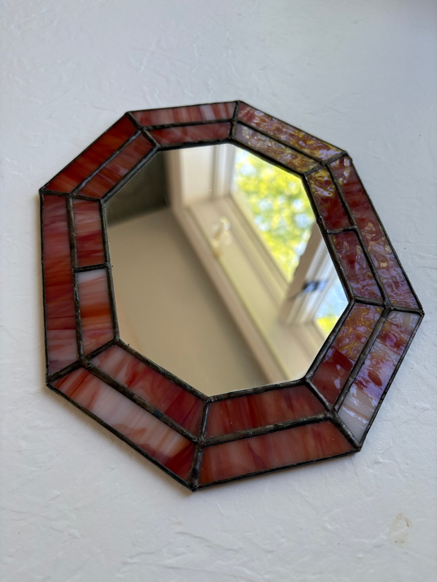 Stained Slag Glass Mirror