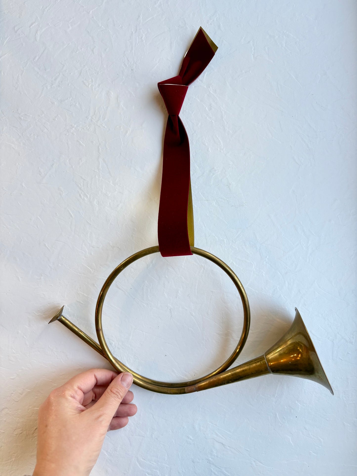 Brass Horn with Ribbon