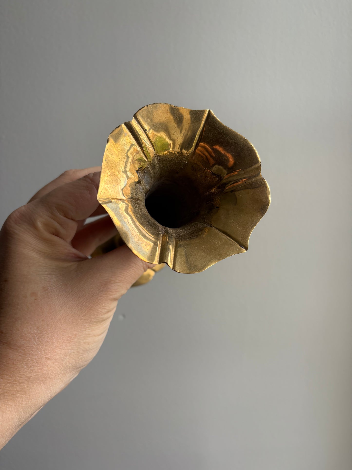 Brass Flower-Shaped Vase