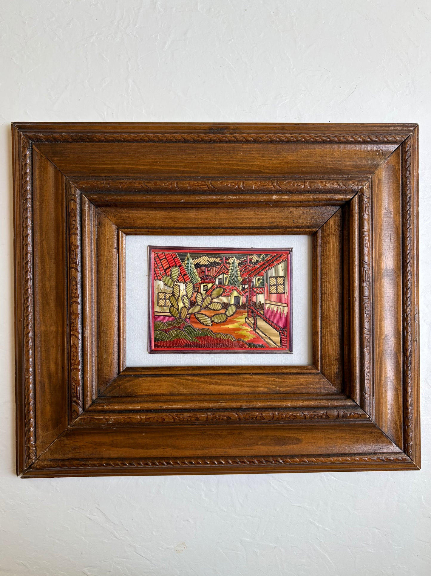 Straw Mosaic Art in Wooden Frames