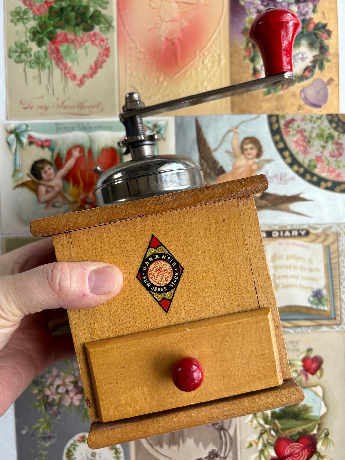 Hand-Crank German Garantie Coffee Grinder