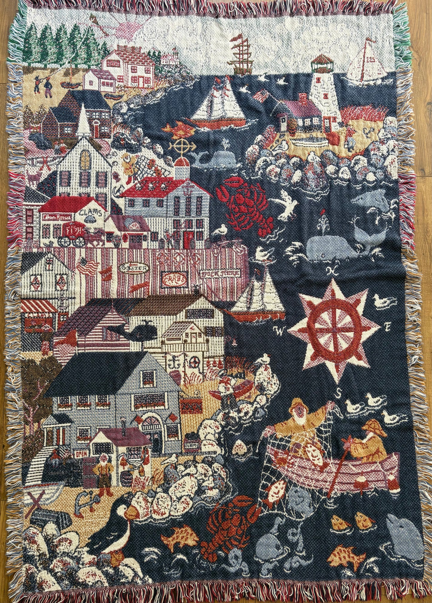 Woven Tapestry Throw Blanket Seaside