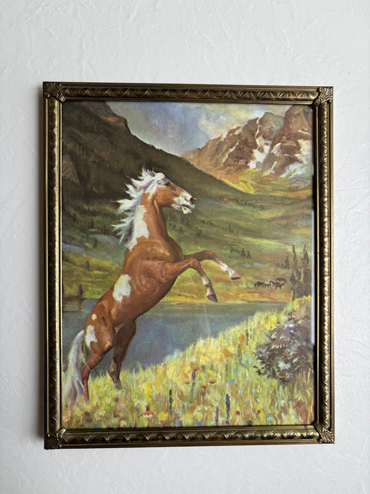 “The Mustang” by Wesley Dennis Framed Art