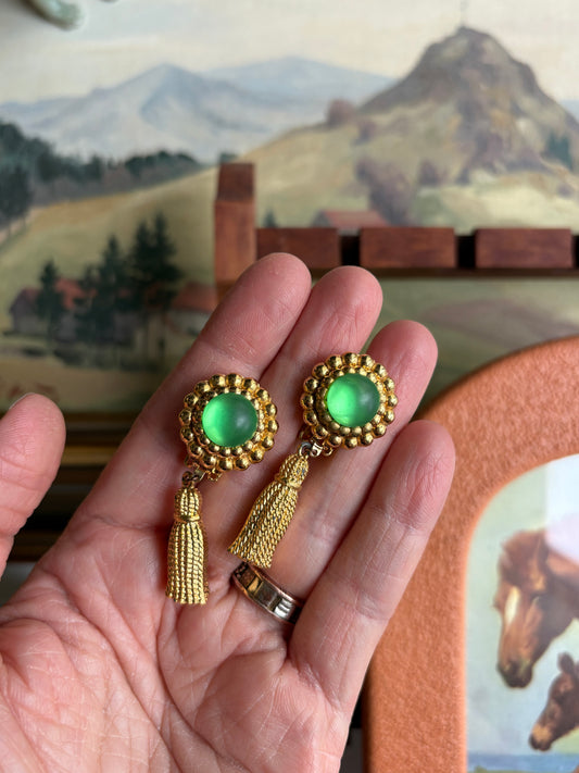Gold-Tone Tassel Clip-On Earrings
