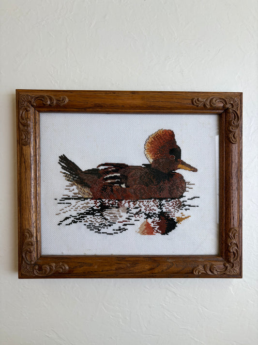 Hooded Merganser Duck Cross Stitch