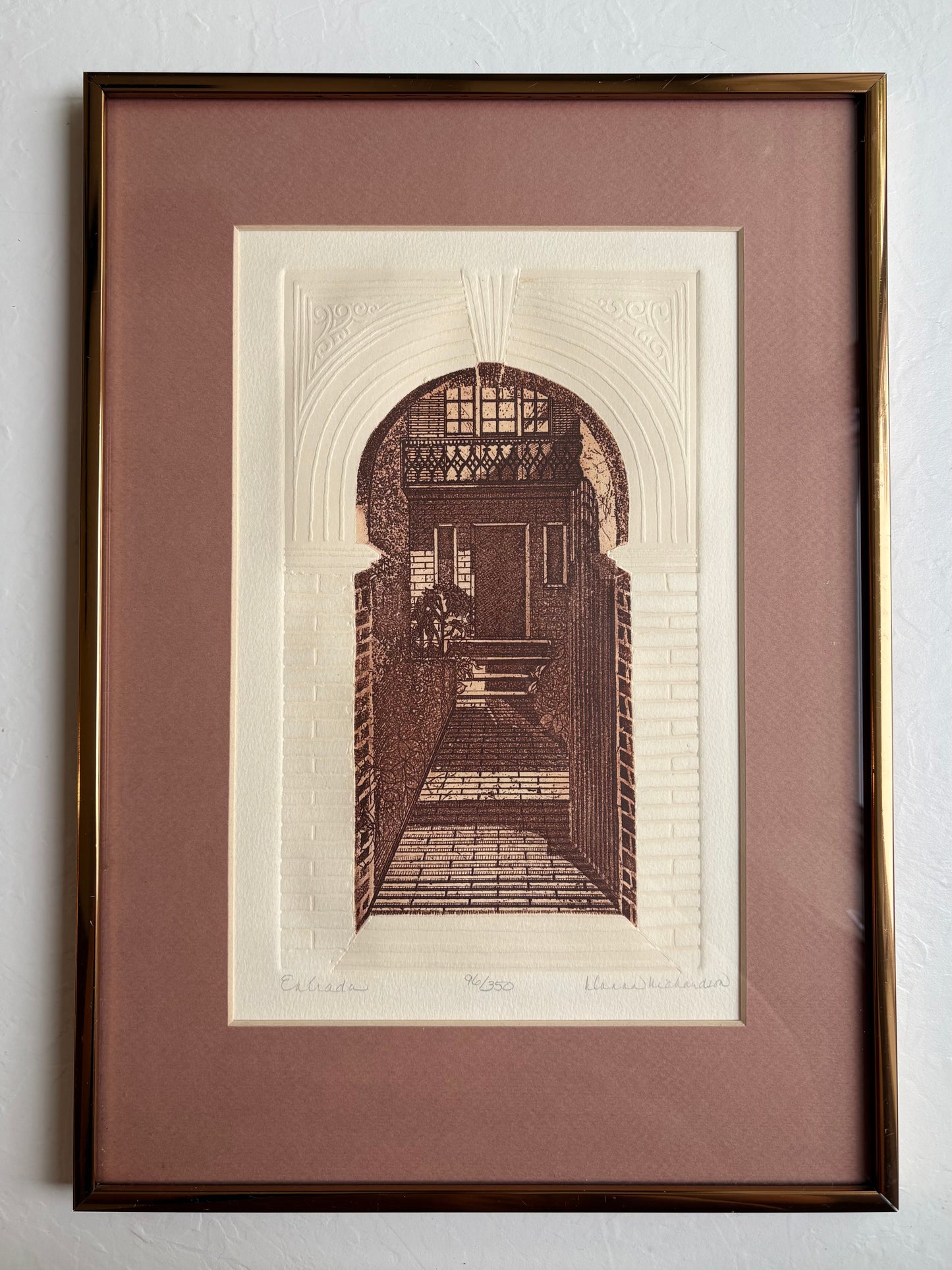 “Entrada” Signed Architectural Etching