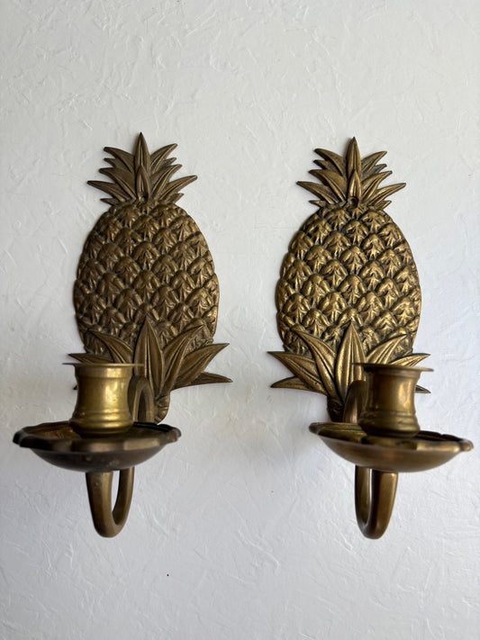 Brass Pineapple Sconces
