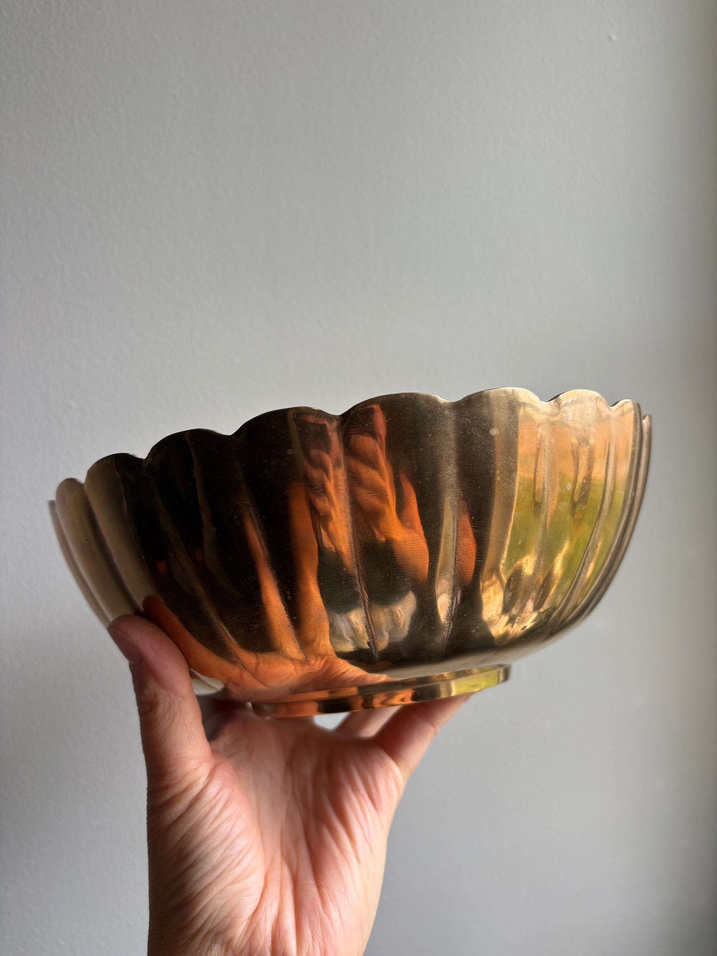 Scalloped Brass Bowl