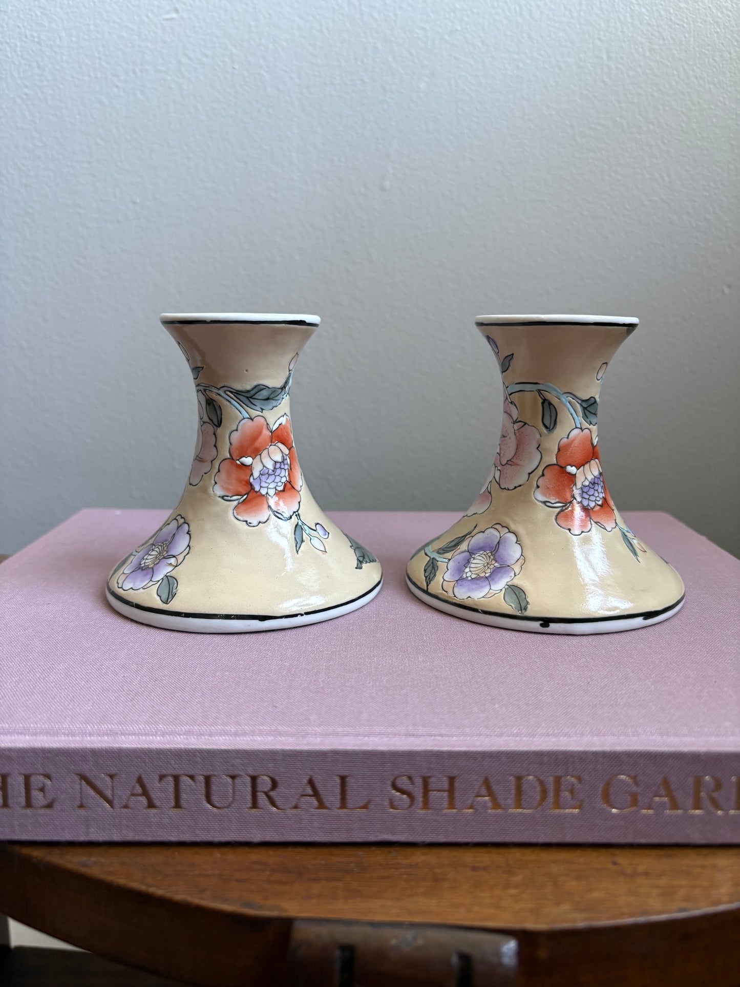 Floral Chinoiserie Candlesticks