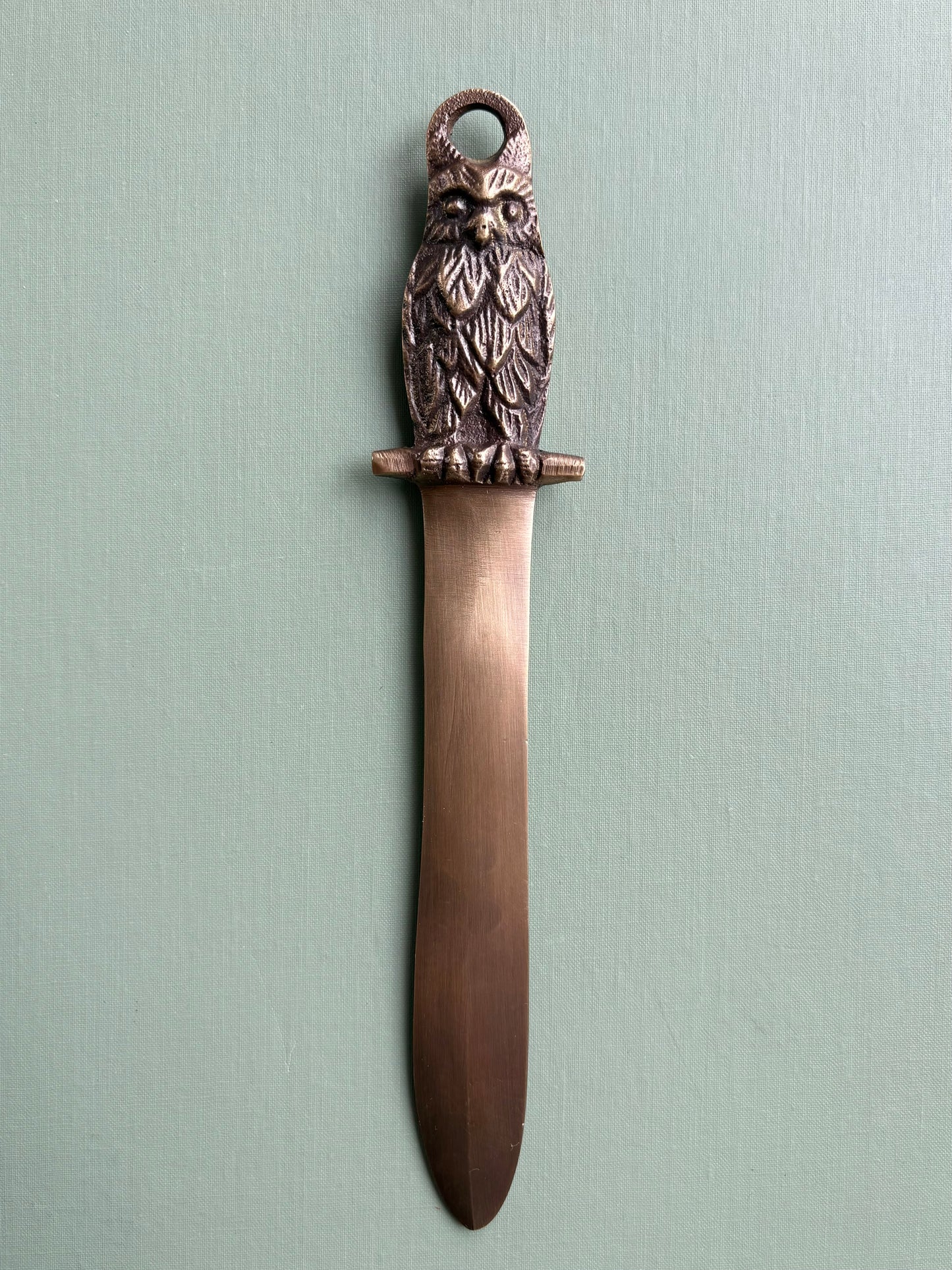 Brass-Plated Owl Letter Opener