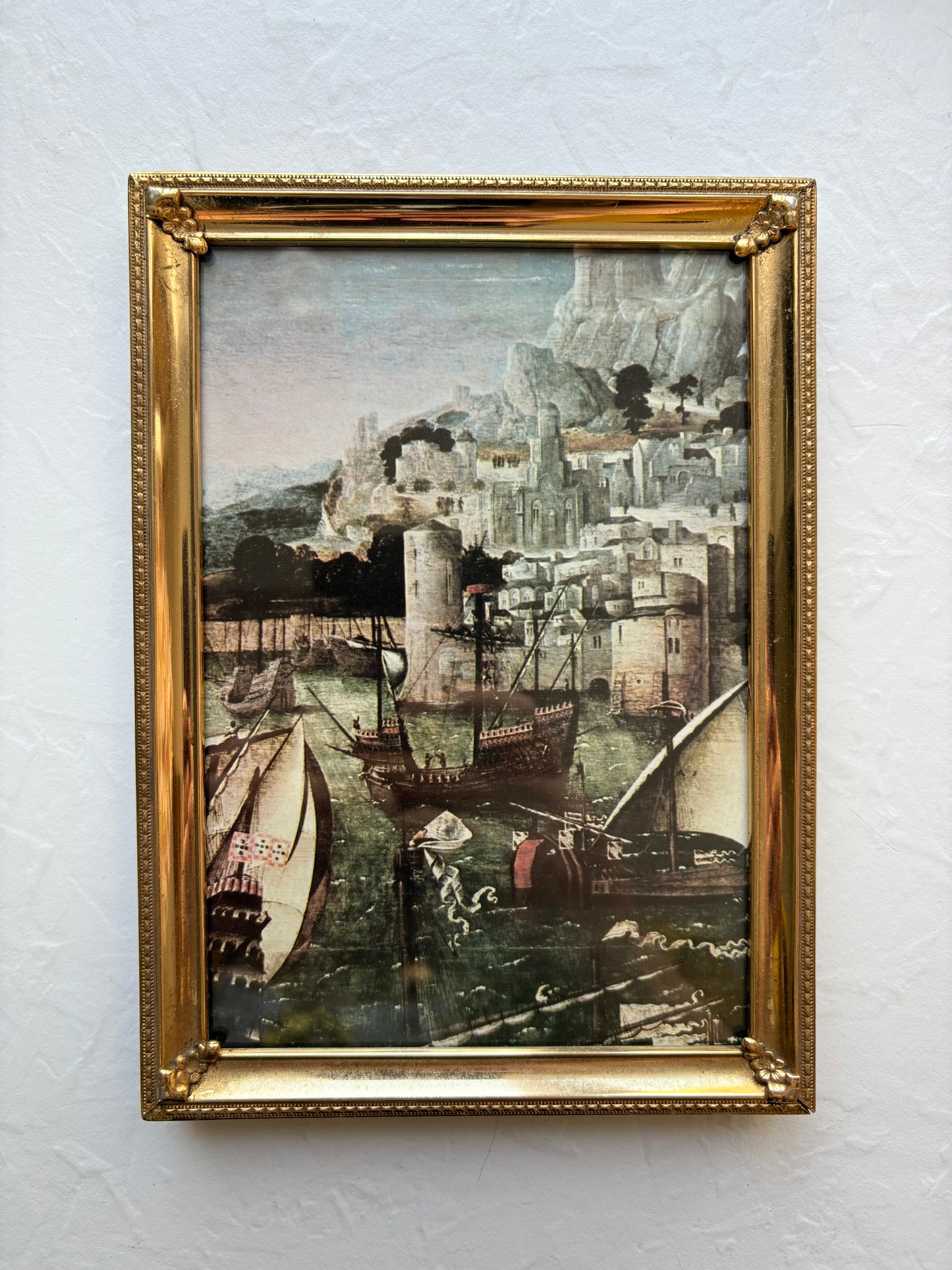 Seaside Print in Brass Frame