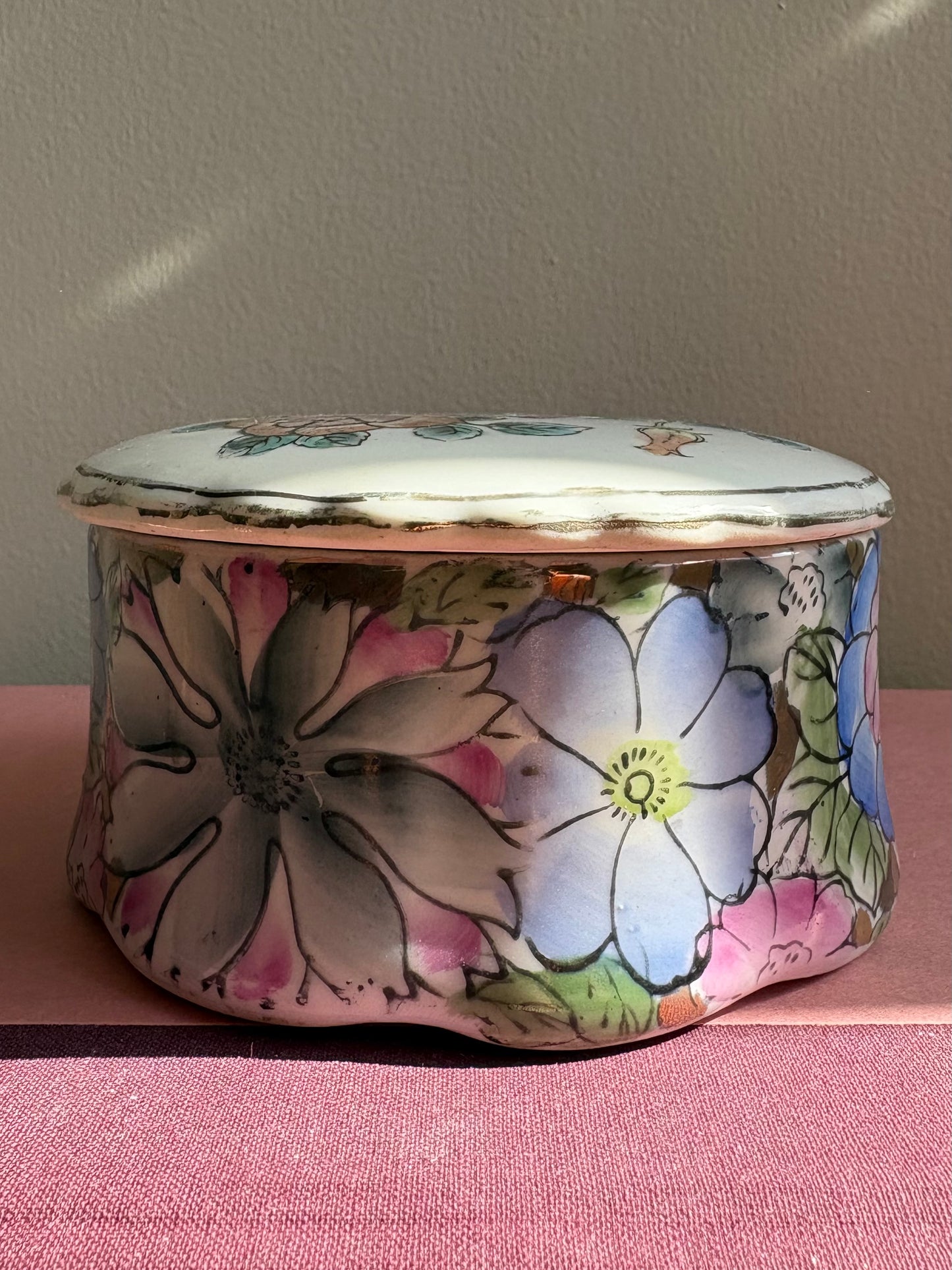 Hand-Painted Ceramic Trinket Box