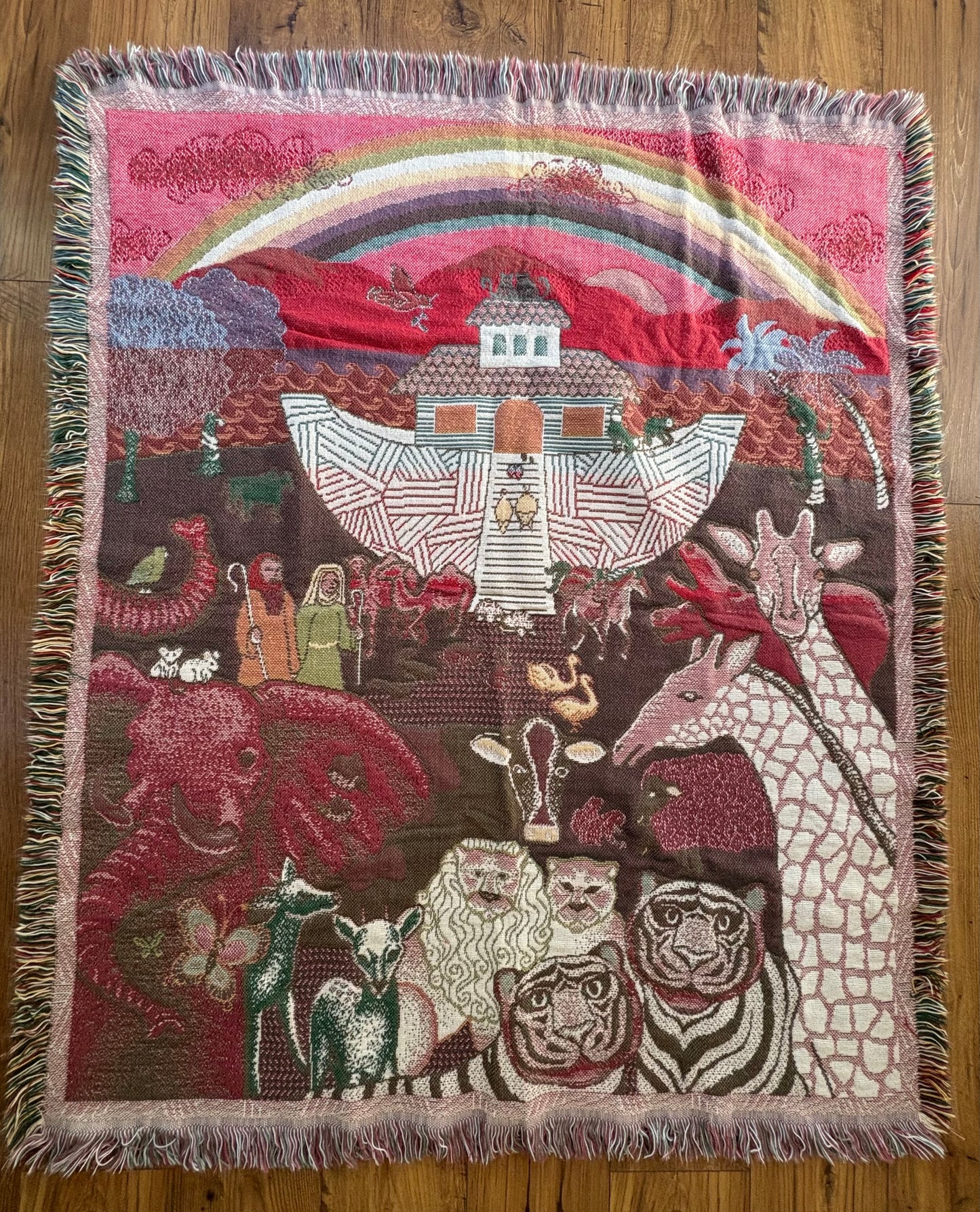 Woven Tapestry Throw Blanket Noah’s Ark