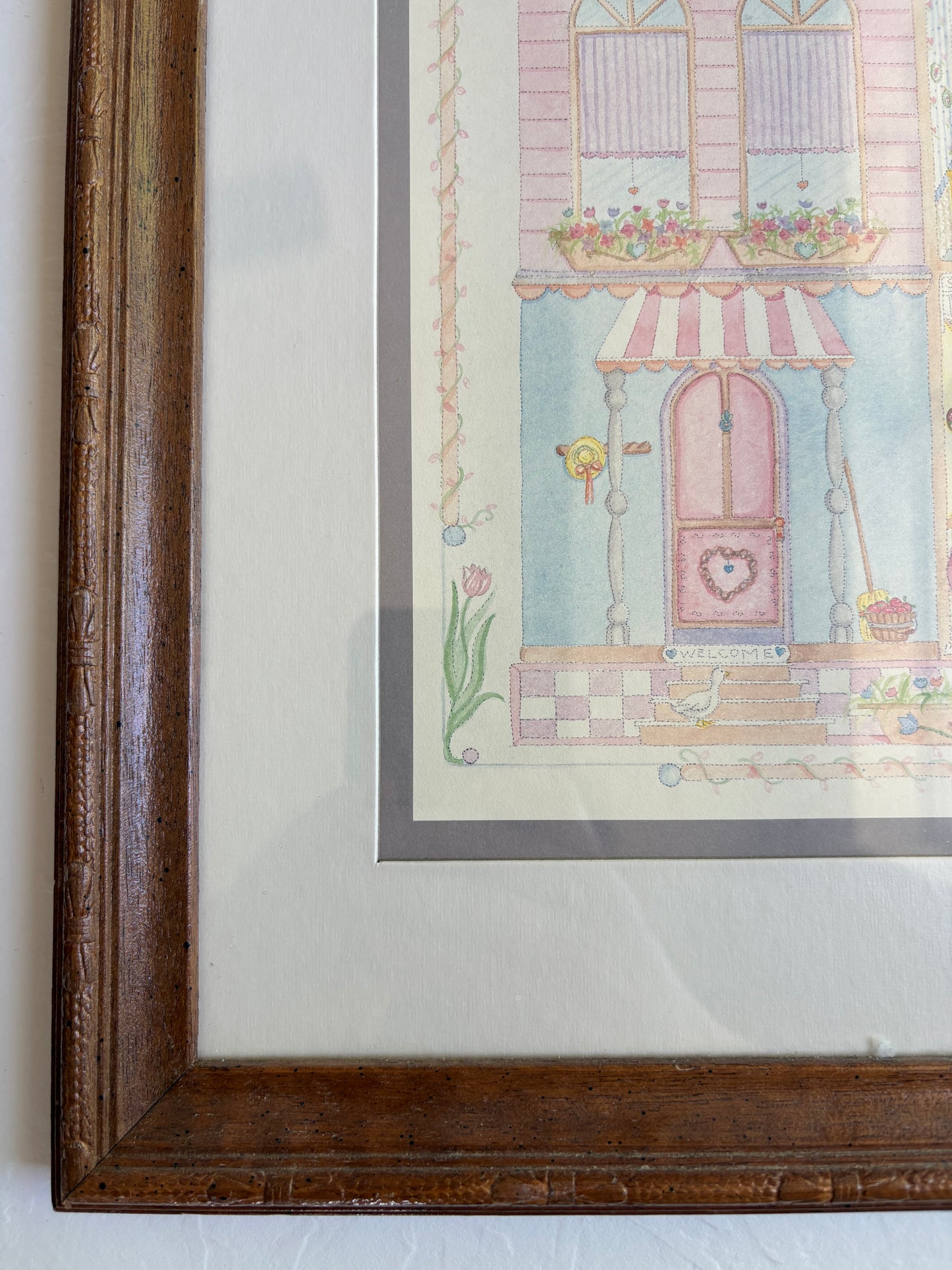 Bear Family House Art in Wooden Frame