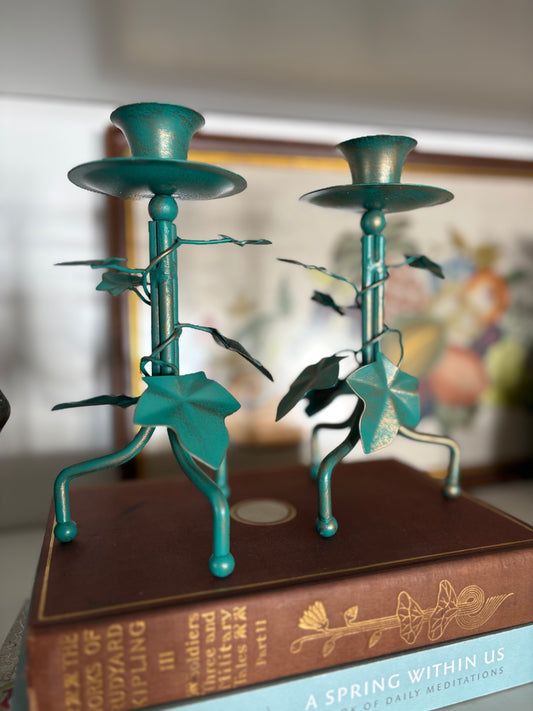 Metal Ivy Candlesticks