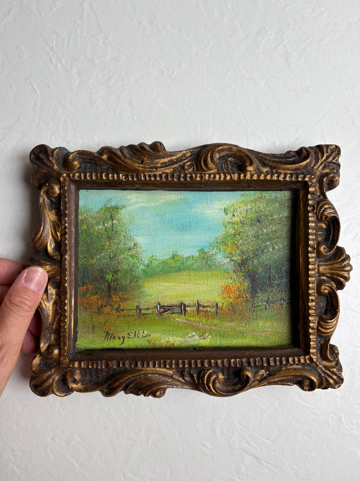 Landscape Oil Painting in Ornate Frame