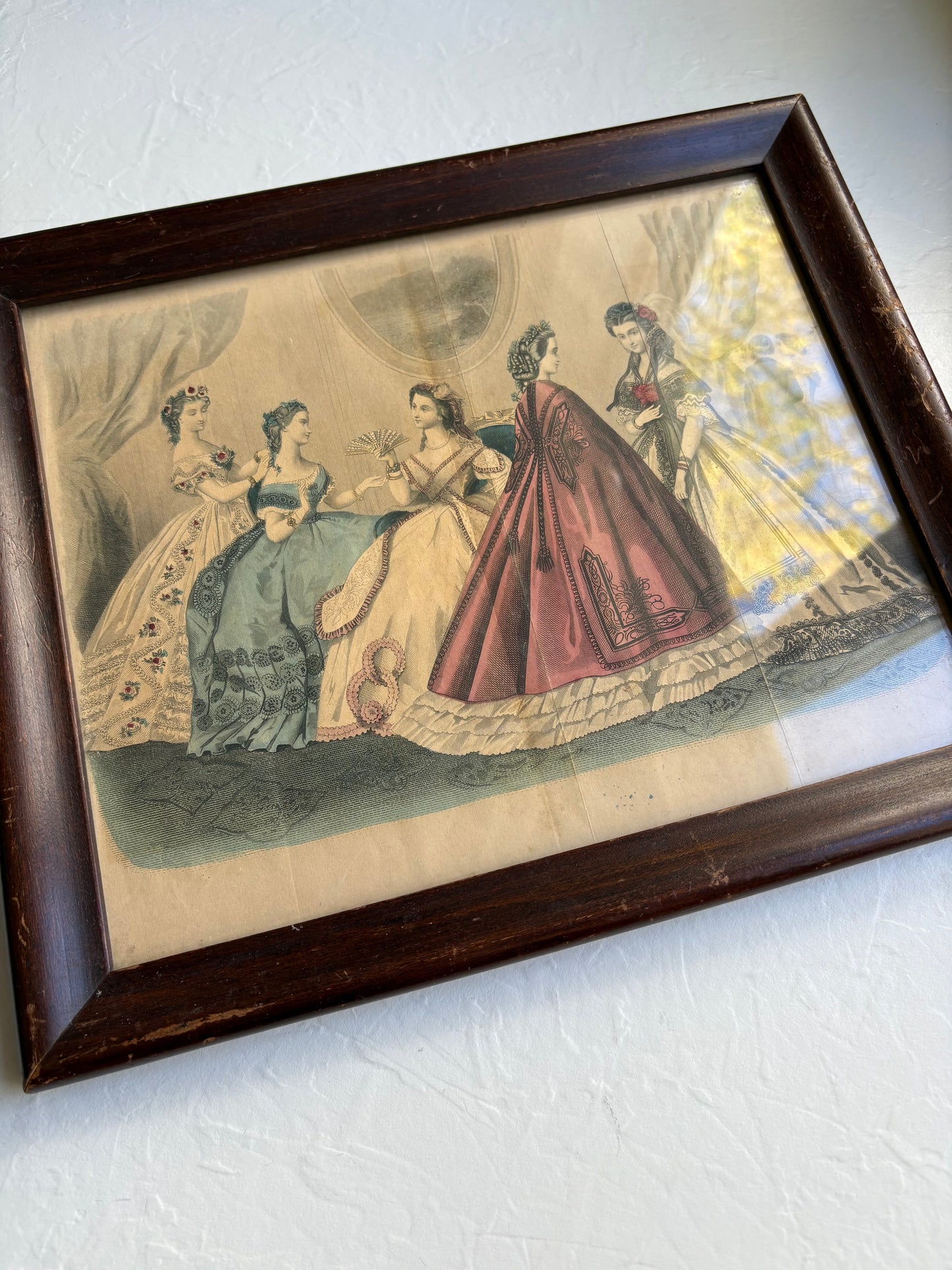 Godey’s Fashion Print in Wooden Frame