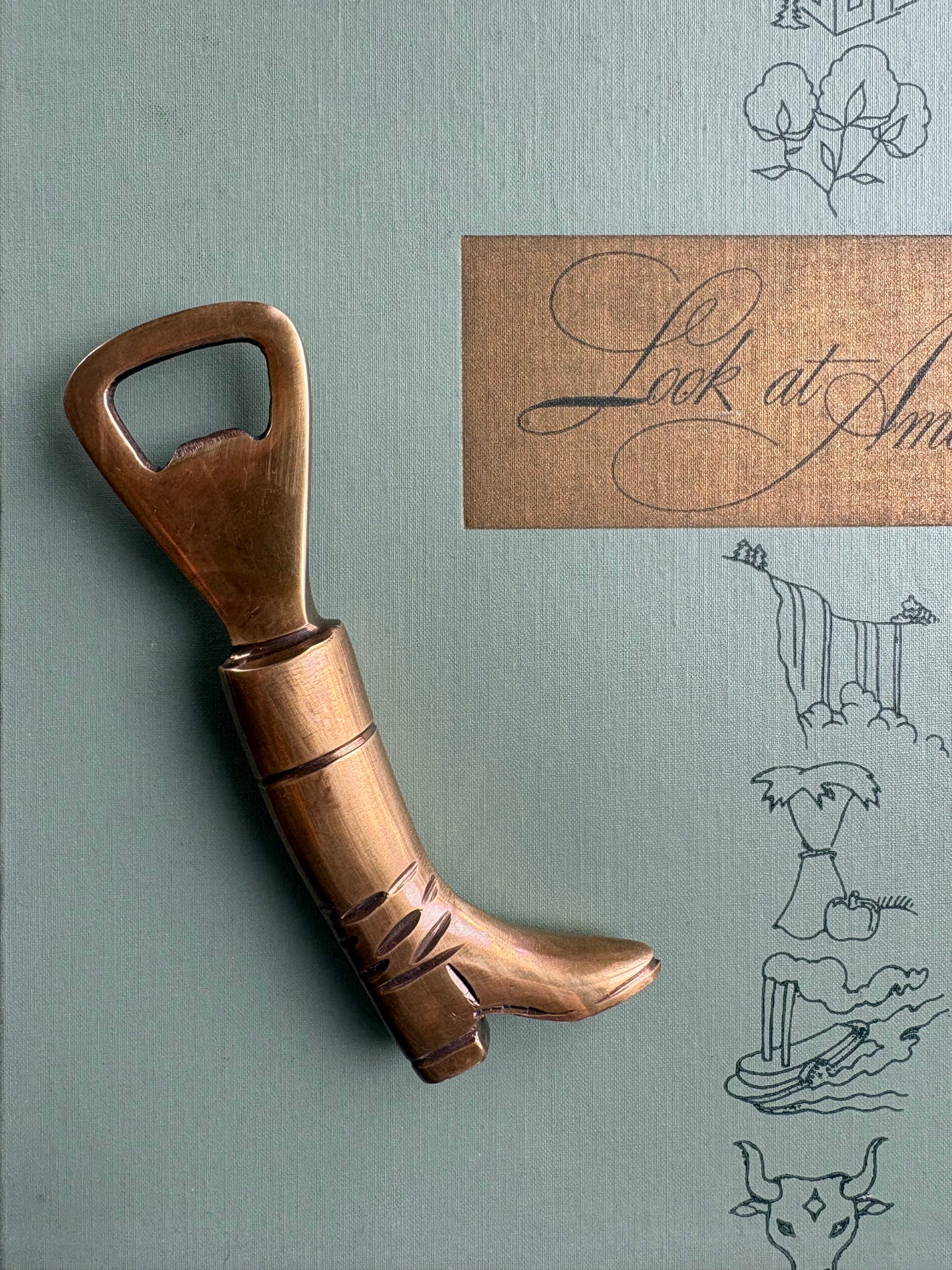 Brass-Plated Boot Bottle Opener