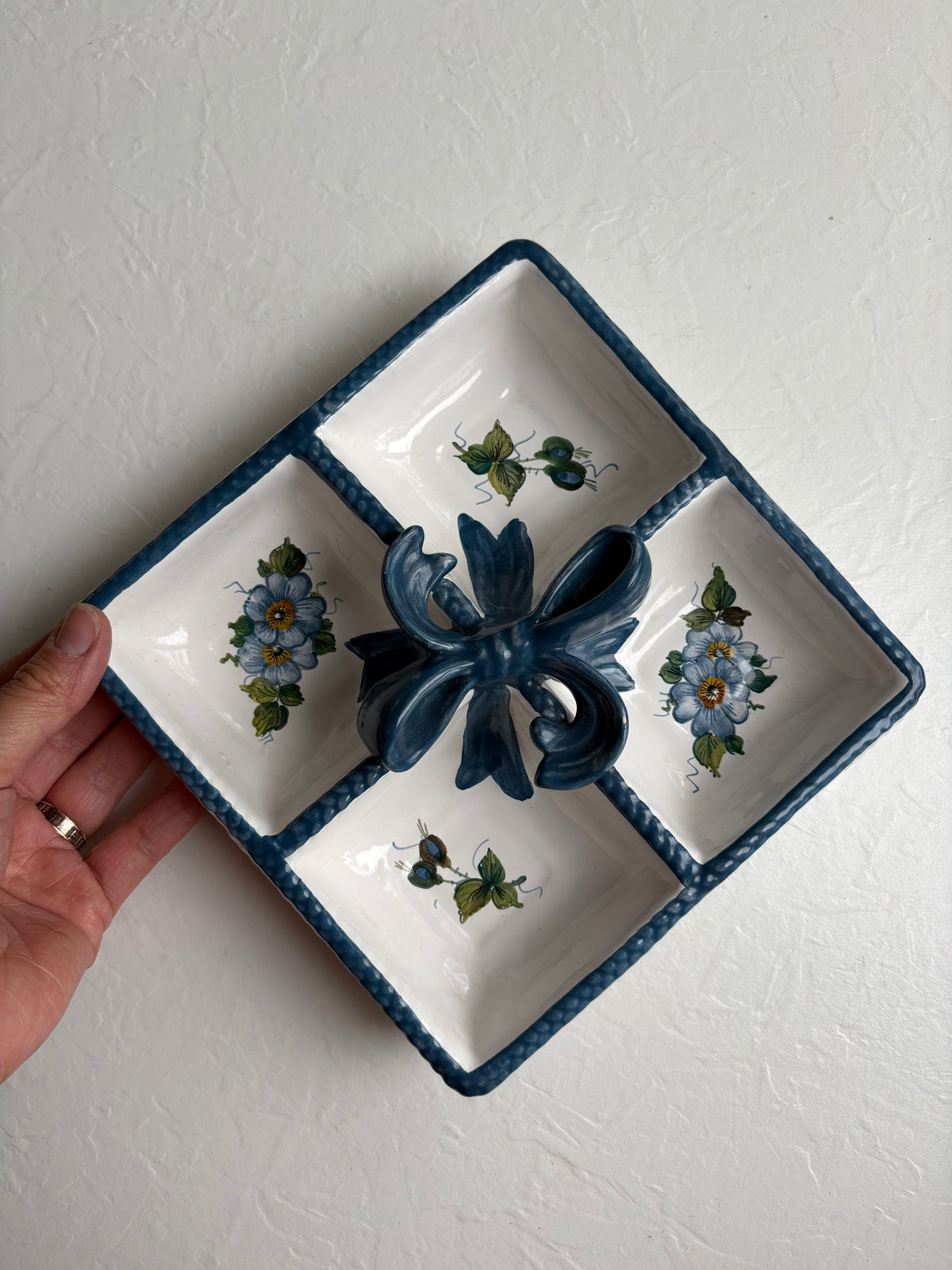Gmundner Keramik Divided Dish with Bow