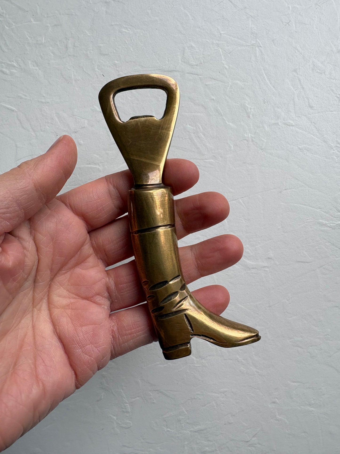 Brass-Plated Boot Bottle Opener