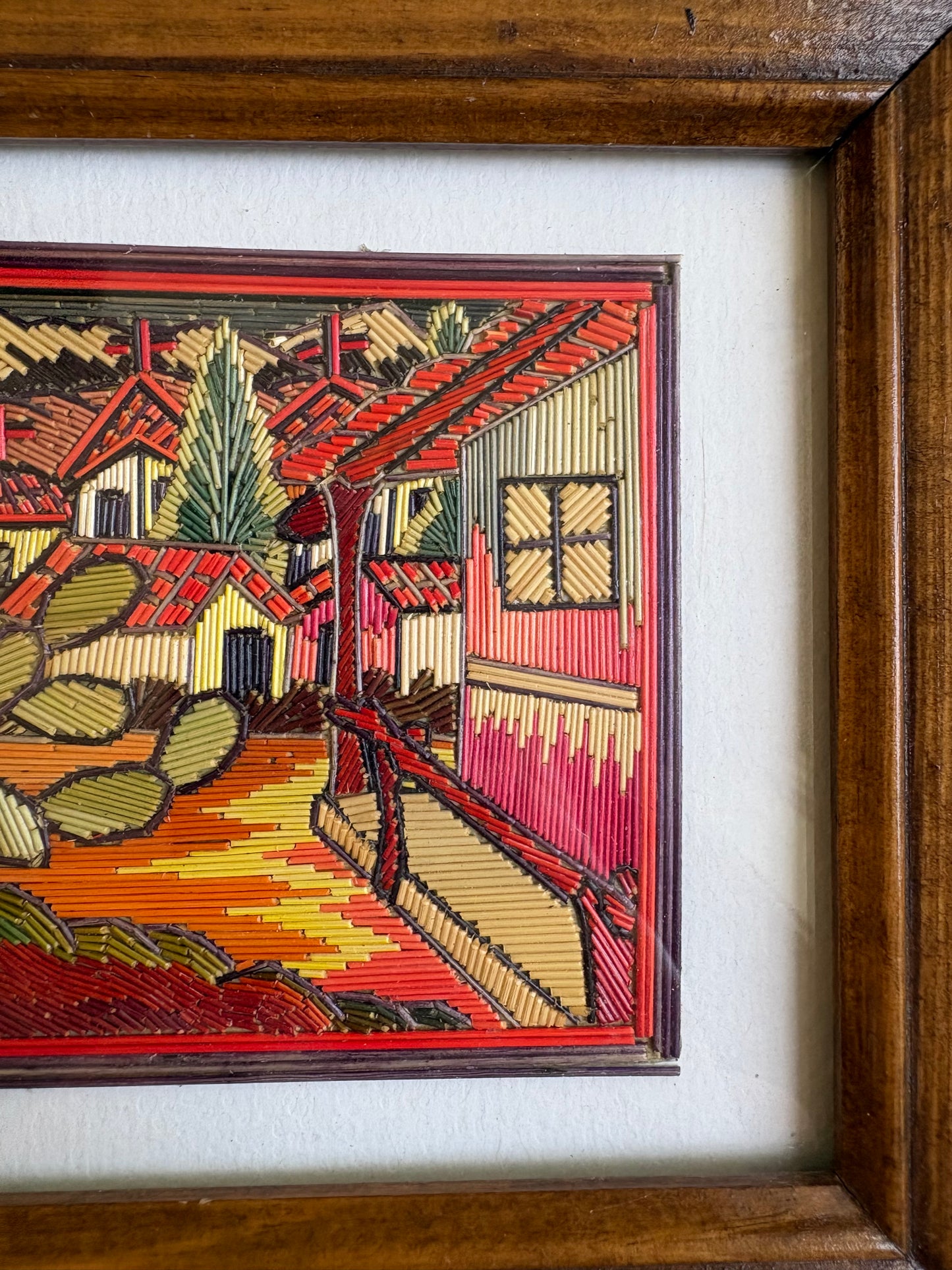 Straw Mosaic Art in Wooden Frames