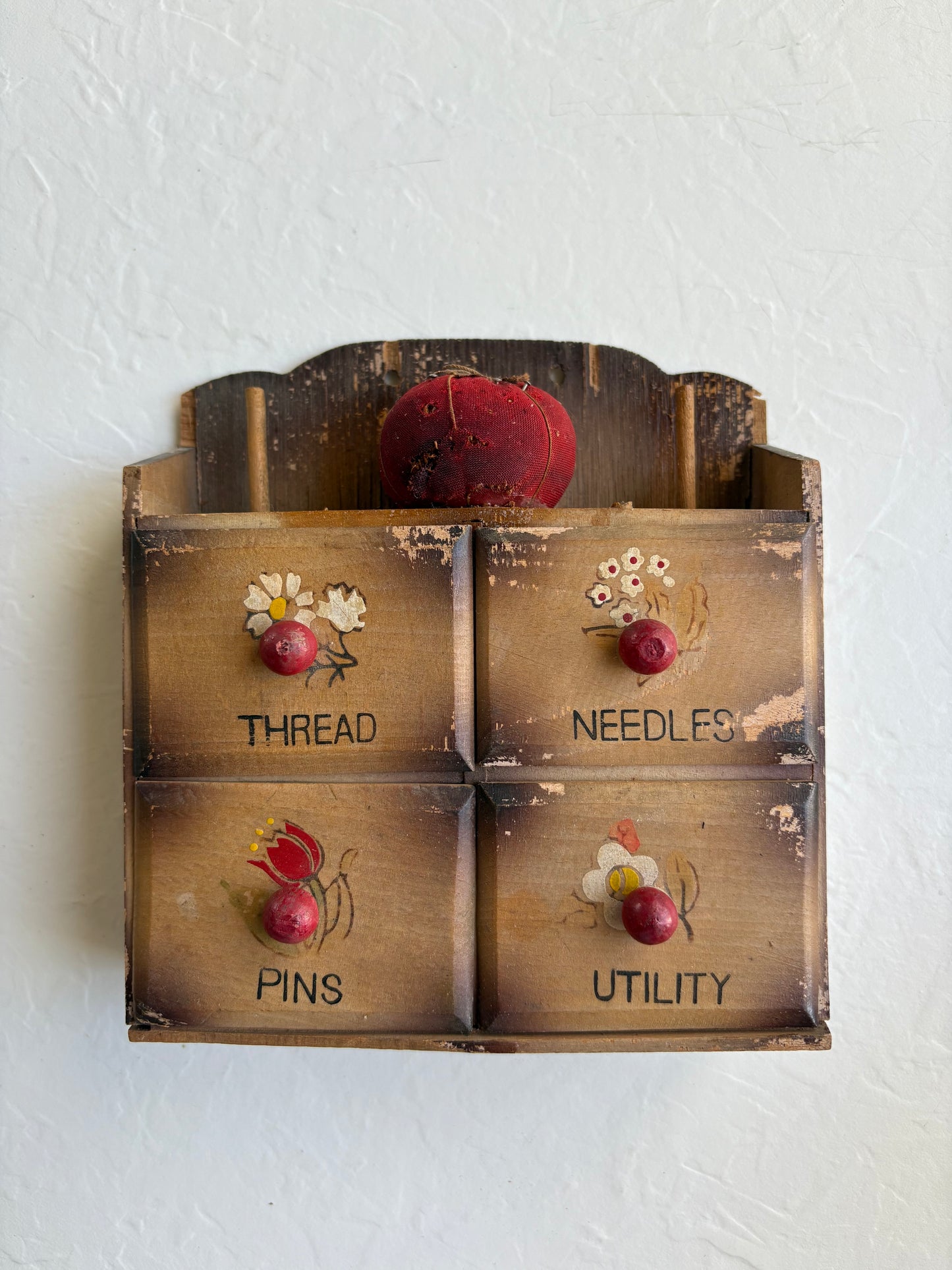 Wooden Sewing Notions Box