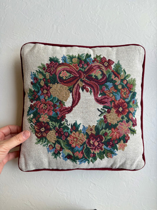 Needlepoint Wreath Pillow