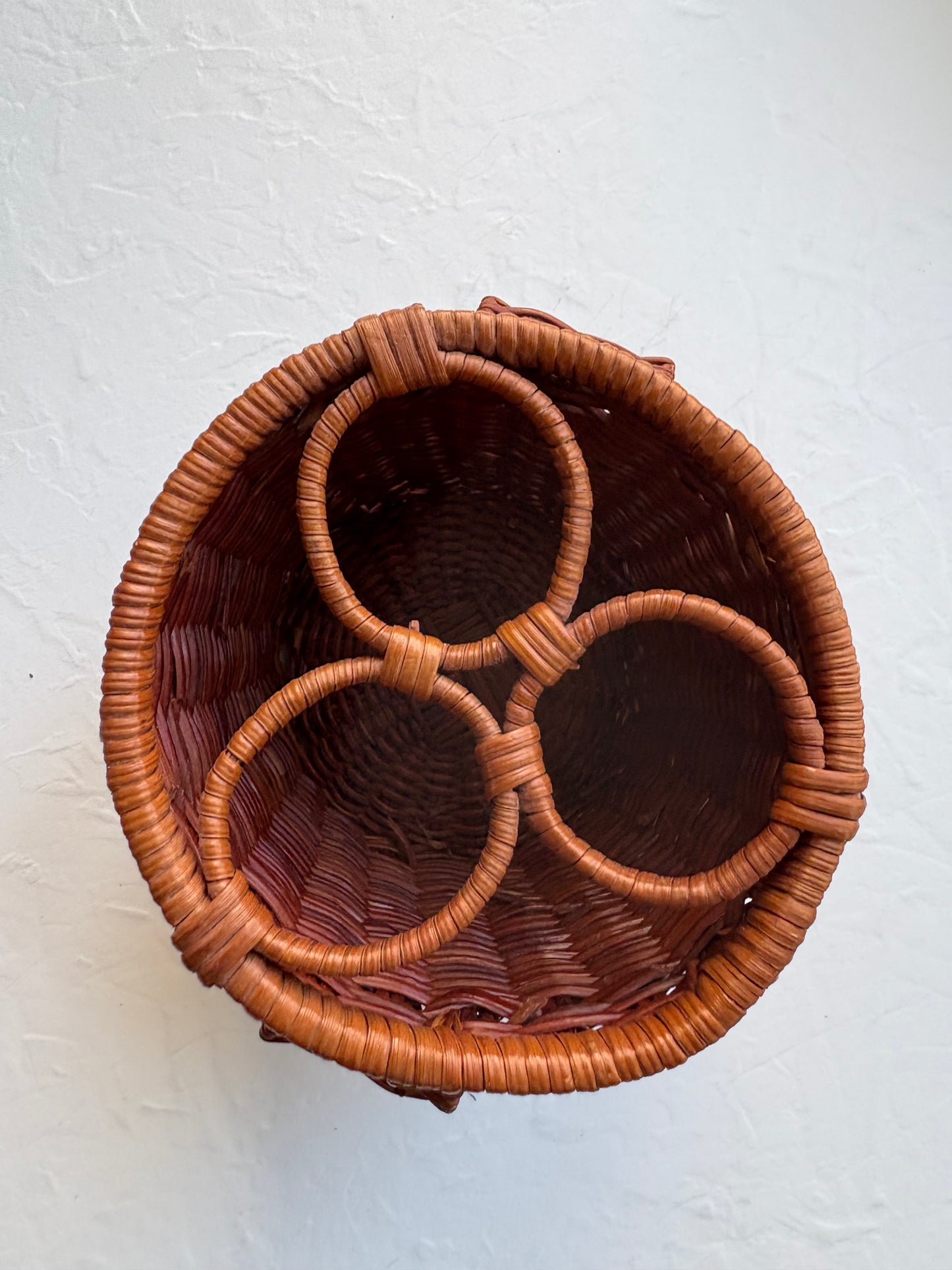 Wicker Utensil Holder with Strawberries