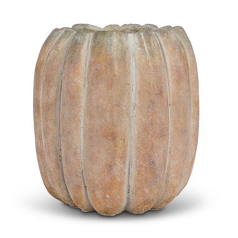 Cement Pumpkin Planter: Small Low