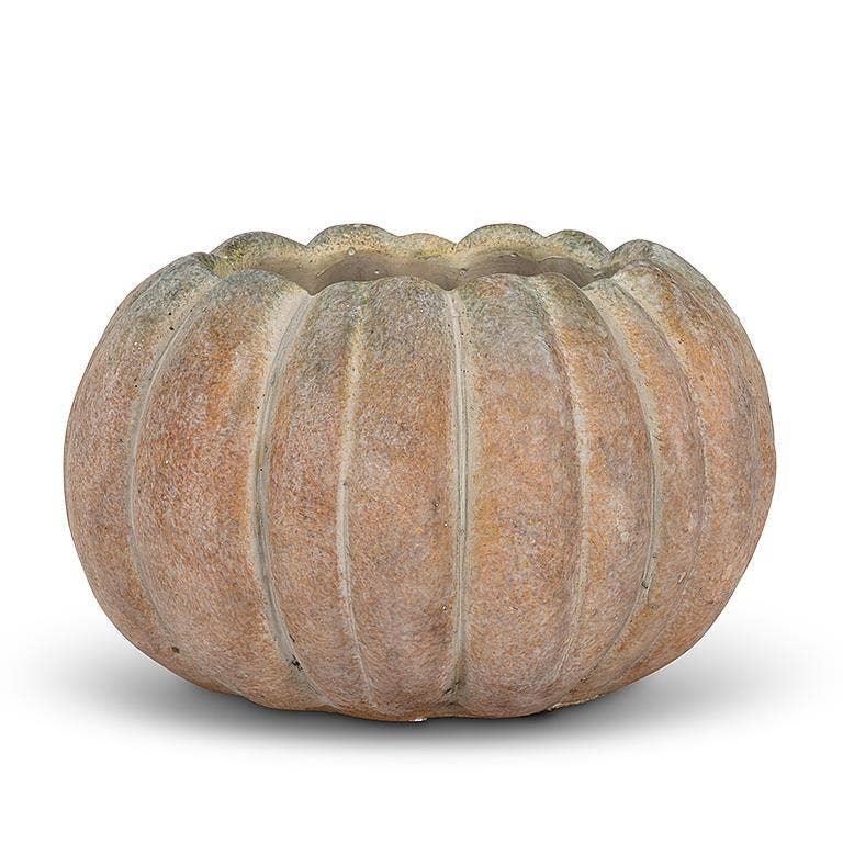 Cement Pumpkin Planter: Small Low
